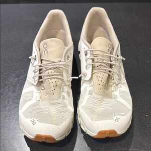 On Classic Women’s White and Tan Athletic Shoes